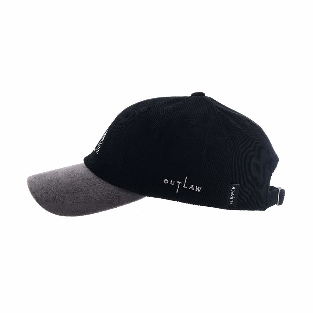Custom Suede Brim Corduroy Promotional Embroidery Twill Baseball Leisure Cap
