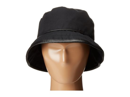 Sedex Audit Polyester Waterproof Bucket Black Hat with Leather Trim