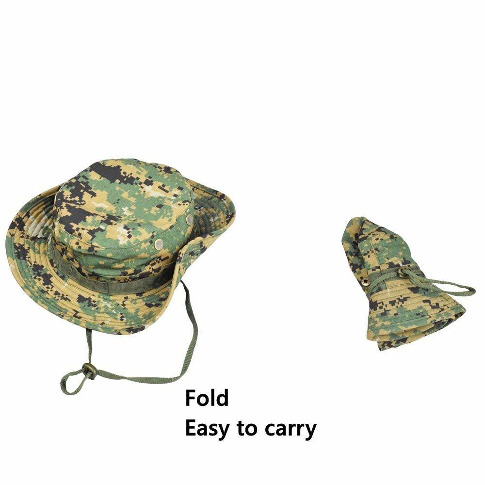 Custom Folding Breathable Fashion Camouflage Wide Brim Bucket Hat Cap