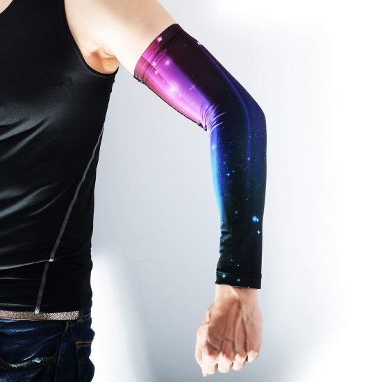 Sublimation Glaxy Print Compression Arm Sleeve for Outdoor Sports