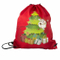 Wholesale Nylon Durable Printing Folding Christmas Drawstring Bag Santa Gifts Sack Backpack