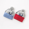 Embroidered Winter Warm Striped Beanie Knitted Baby POM POM Hat
