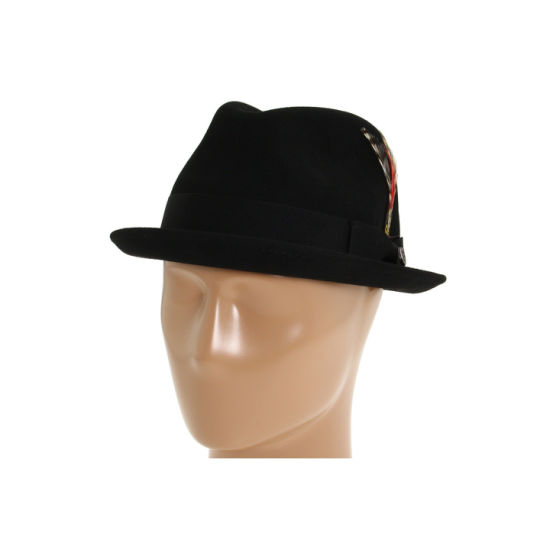 Custom Flipped Brim Felt Fedora Oktoberfest Hat with Leather Sweatband