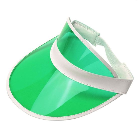 Wholesale Polyester Unisex Transparent Empty Top Sun Visor Cap PVC