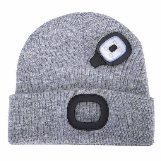 USB Rechargeable Unisex Winter Lighted Beanie Knitted Hat LED