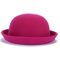 Women Roll-up Brim Fedora Bucket Classic Wool Bowler Round Hat