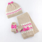 Custom Acrylic Embroidery Lovely Soft Knit Hat Glove Scarf Set