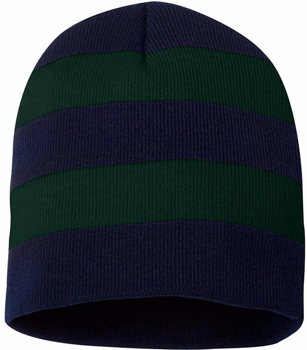 Custom Winter 100% Acrylic Rugby Football Fan Striped Beanie Hat