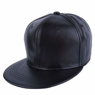 Sedex Audit Men Baseball Cap Hip-Hop Style PU Leather Flatbill Trunker Snapback Cap Black