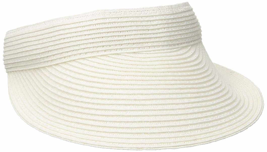 Women Polyester Cap Visor with Stretch Sweatband and Velcro Closure