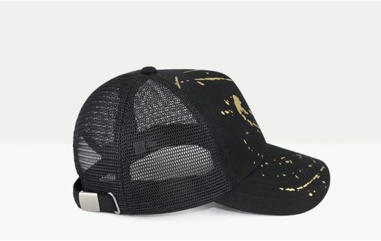 Printed Cotton Dome Black Custom Sport Running Baseball Mesh Cap