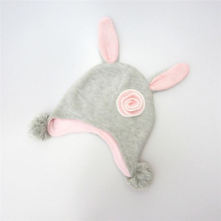 Fashion Acrylic Winter Hats Baby Girl Beanie with Ear Flap