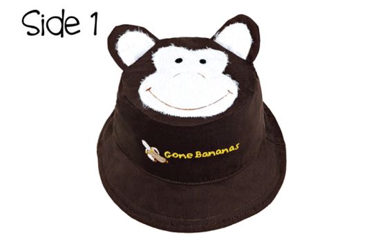 100%Cotton Cartoon Animal Reversible Embroidered Funny Kids Bucket Hat