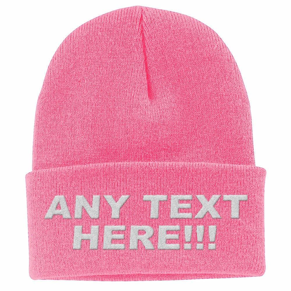 100% Acrylic Knitted Custom Beanie Hat with Designed Embroidered Logo