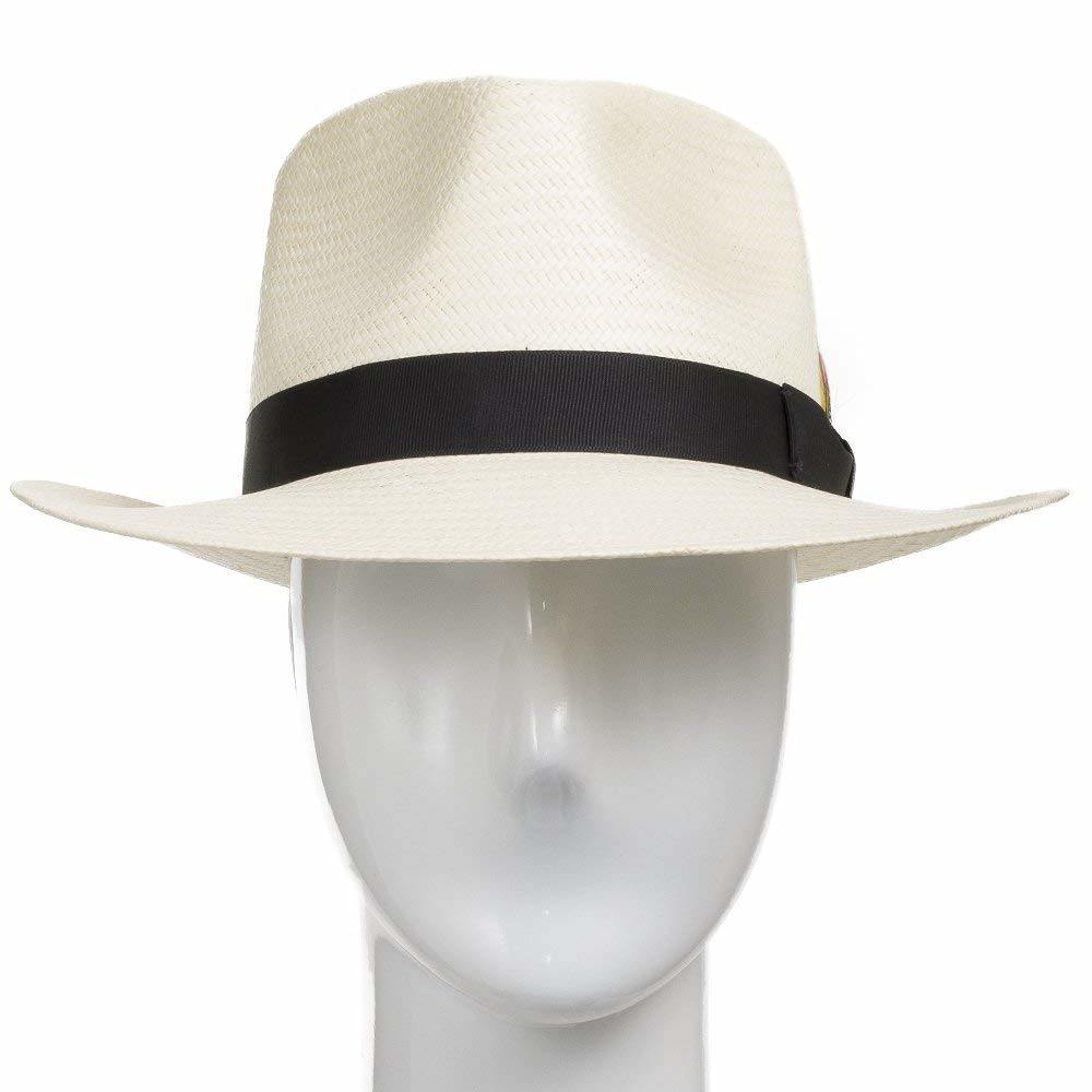 Classic Fedora Straw Hat Panama with Removable Exotic Feather