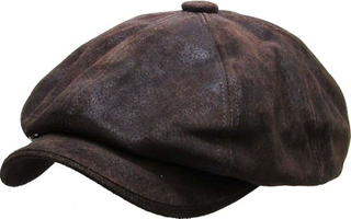 BSCI Audit Winter Adjustable Newsboy 100% Genuine Leather IVY Cap