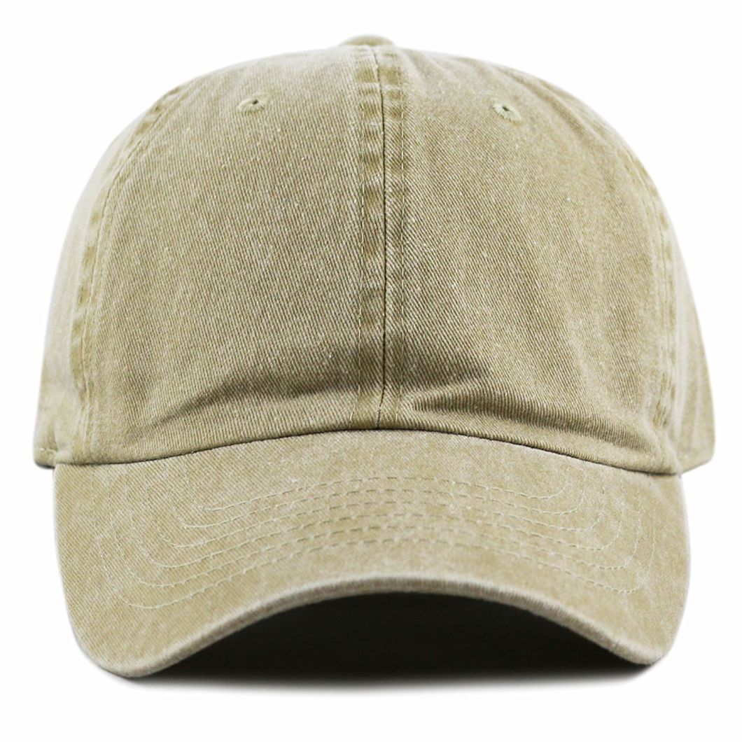 100% Cotton Adjustable Baseball Pigment Dyed Cap 6 Panel