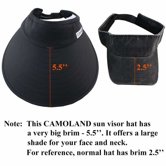BSCI Audit 100% Cotton UV Protection Wide Brim Visor with Elastic Buckle
