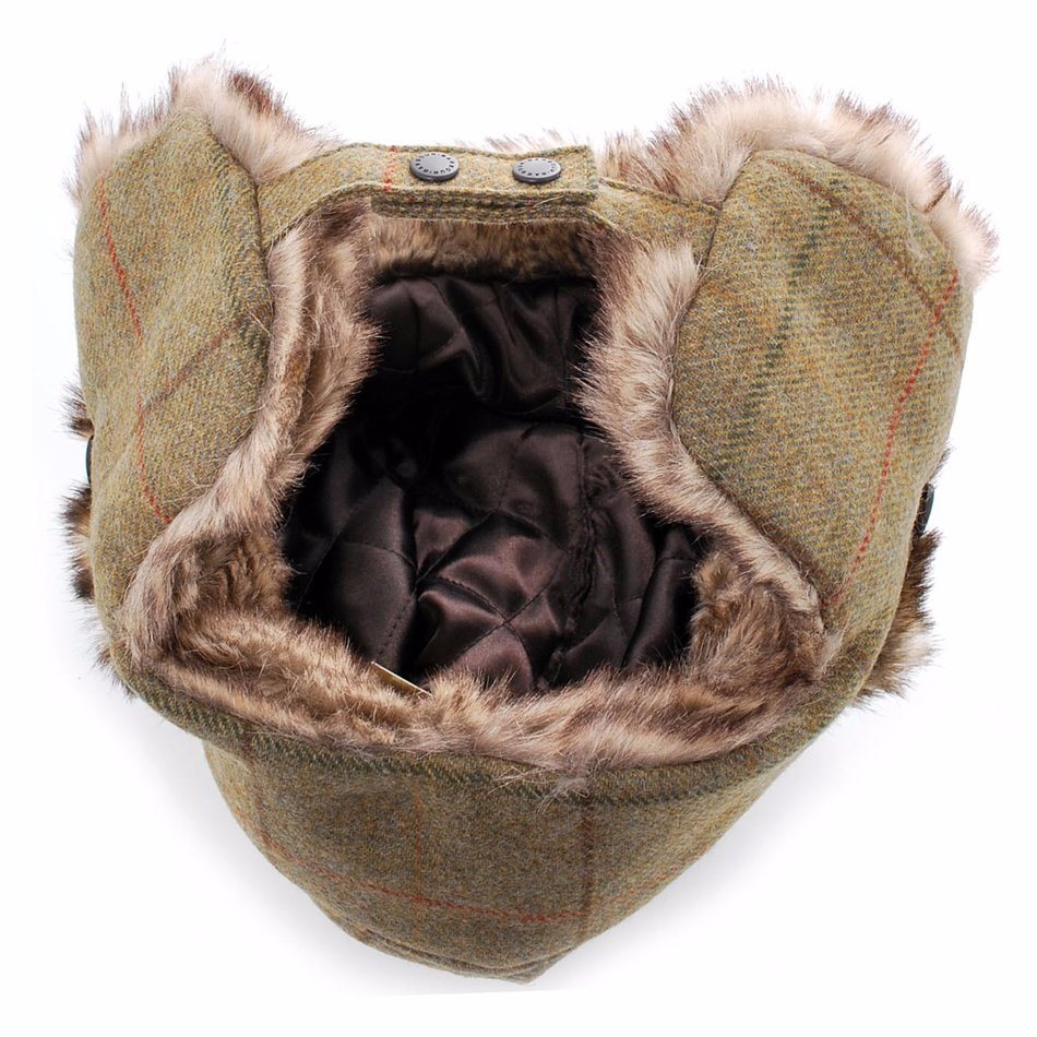 Winter Warm Bomber Hats Striped Fur Caps Men Women Russian Trapper Hat Aviator Trooper Ear Flap Snow Ski Hat Cap