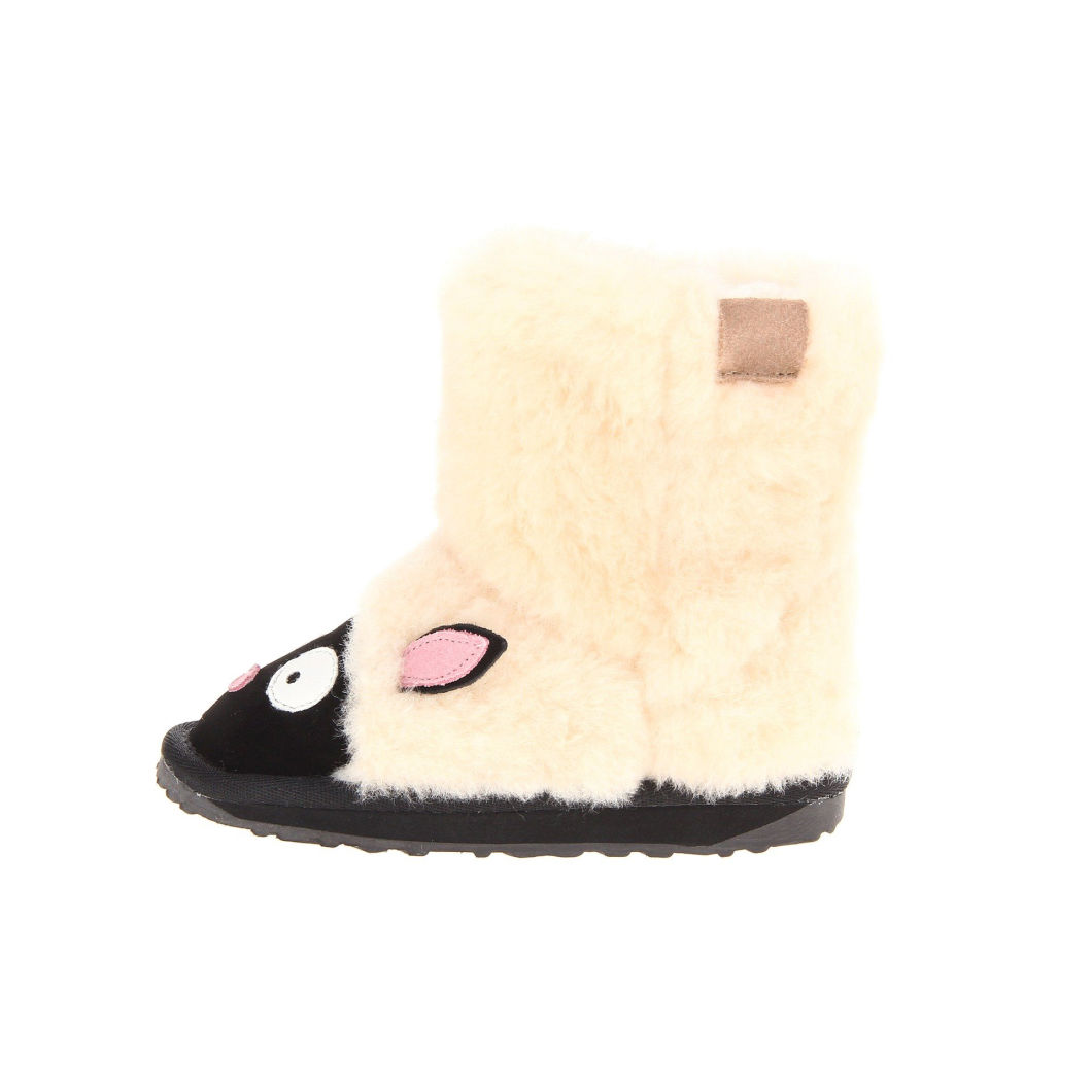 Sedex Audit Carton Animal Sheep Skin Soft Wool 100% Pure Sheep Wool Slippers Kids House Fur Shoes Boots