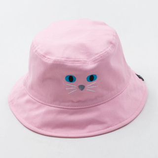 Foldable Summer Cartoon Bucket Reversible Embroidery Hat for Children