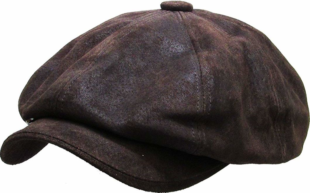 BSCI Audit Winter Adjustable Newsboy 100% Genuine Leather IVY Cap