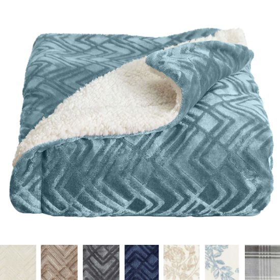 Sedex Audit 100% Polyester Warm Berber Fleece Reversible Plush Sherpa Blanket