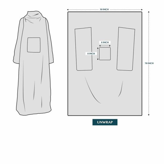 Super Soft Warm Polyester Fleece Throw Blanket with Sleeves Pocket