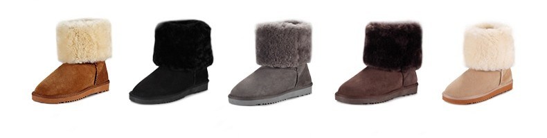 Ankle Classic Winter Outdoor Warm Real Fur Sheep Wool Boots