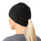 Fleece Blank Winter Beanie Ponytail Hat with 100% Polyester