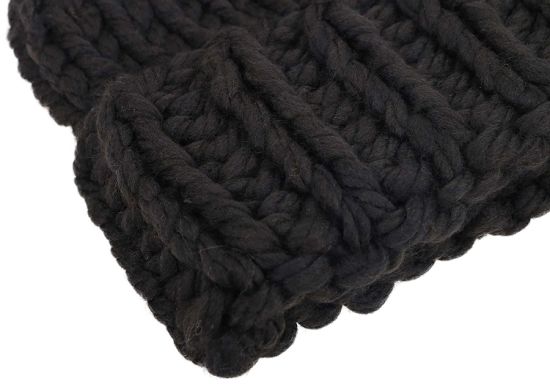 Soft Warm Beanie Chunky Knit Hat with Faux Far POM POM