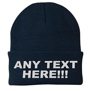 100% Acrylic Personalized Beanie Embroidered Skull Custom Knit Hat