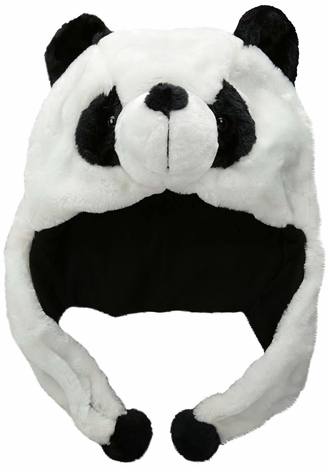 BSCI Audit Custom Polyester Fleece Lining Unisex Winter Beanie Animal Panda Hat with Earflap