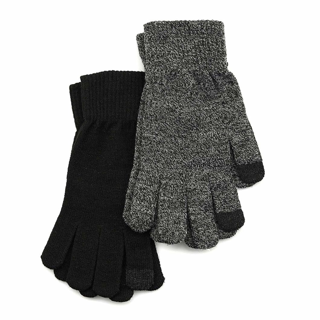 Custom Touchscreen Winter Warm Cotton Polyester Knit Gloves One Size