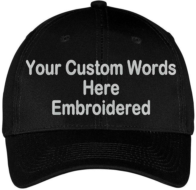 100% Cotton Custom Cap Hat with Your Custom Word Embroidered