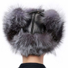 Sheep Leather Real Fox Fur Hat with Adjustable Buckle Inside