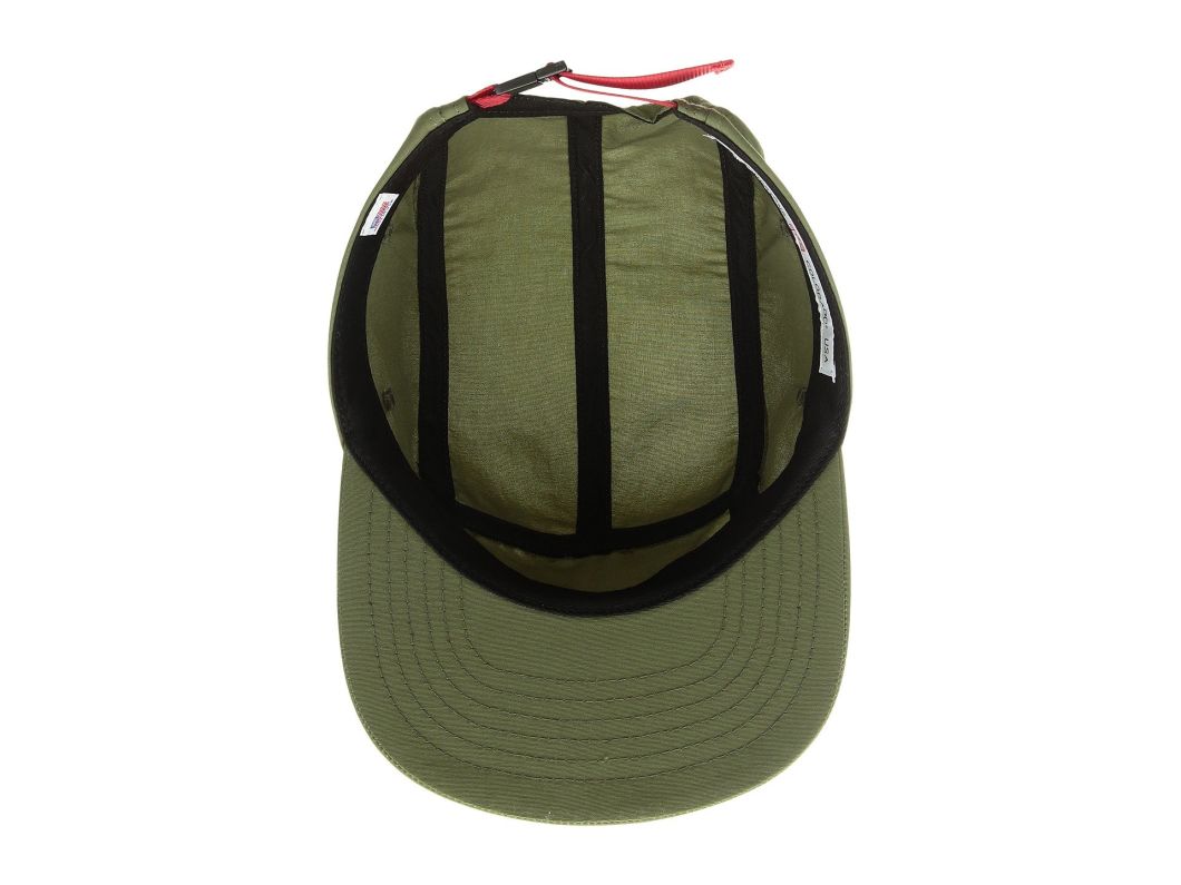 100% Nylon Adjustable Flat Brim 5-Panel Unstructured Camp Hat