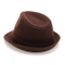 Wholesale Men′s Wool Blend Short Brim Fedora Brown Trilby Hat with Band