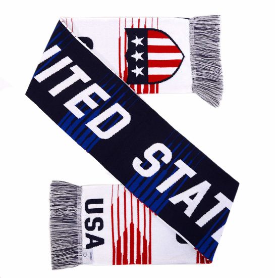 Sedex Audit 100% Acrylic Football USA Fan Scarf Double-Sided Knit Soccer Scarf
