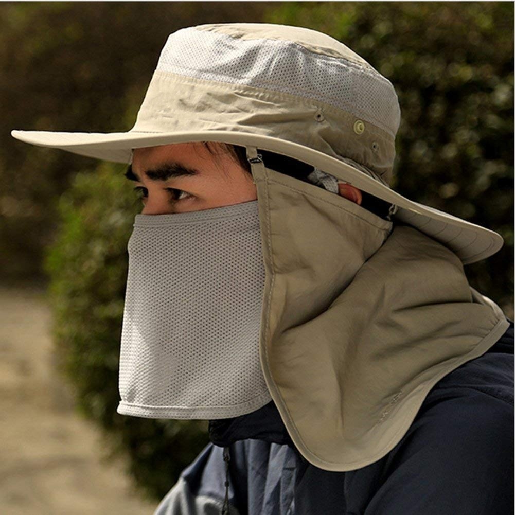 Nylon Sun Protection Summer Outdoor Fishing Hat with Neck Flap
