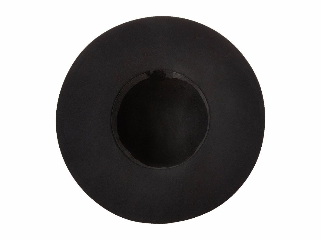 Wax Cord Hatband Wide Floppy Brim Wool Hat for Women