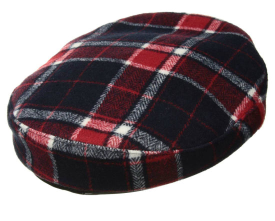 BSCI Audit Interior Sweatband Striped Captain Hat with Leather Brim