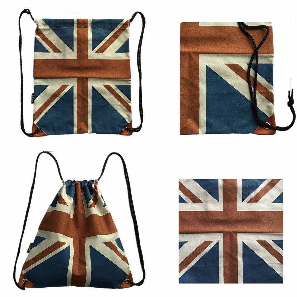 Sedex Audit Wholesale Custom Man Women Flag Pattern Hemp Drawstring Bag with Durable Canvas and Cotton for Gym Sports Books Small Laptop