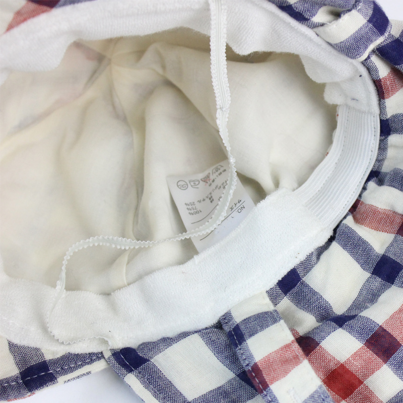 Check Gingham Summer Beach Swim Sun Protection Neck Shade Flap Hat Cap for Toddler Kids