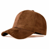 Blank Classic 6-Panel Unisex Adjustable Suede Hat with Faux Leather