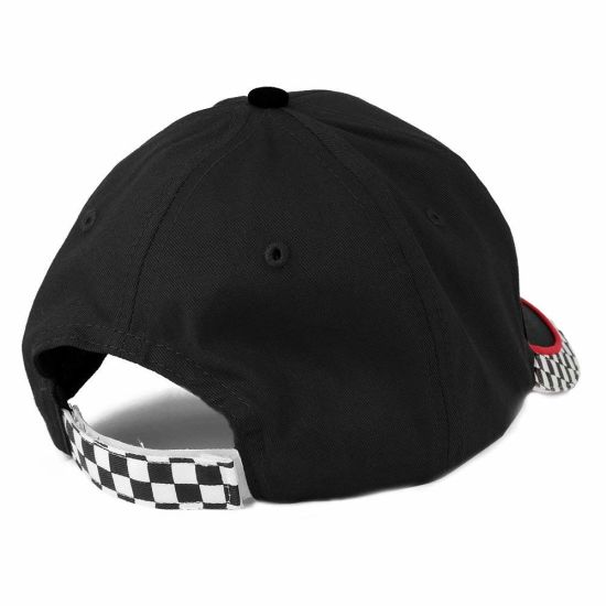 Adjustable Racing Flag Print 6 Panels Cotton Twill Baseball Cap Racing Hat