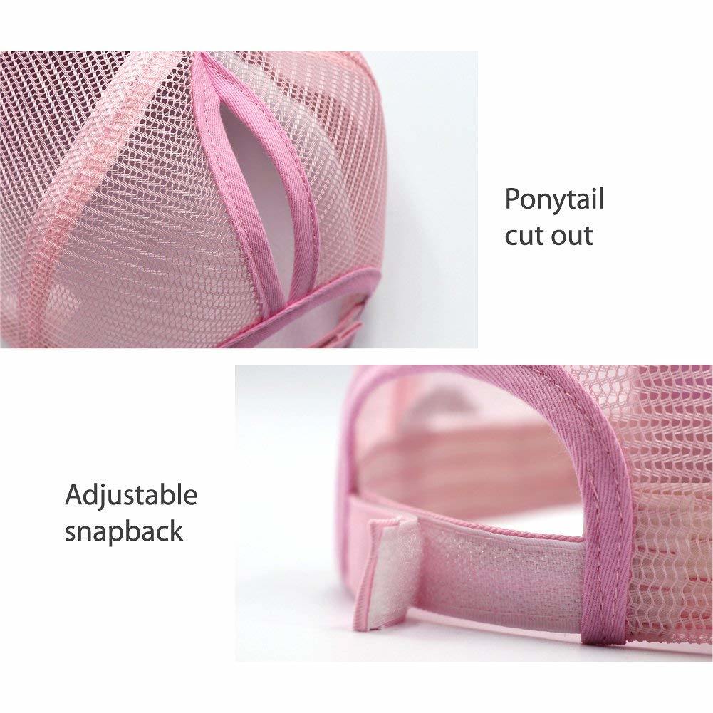 Sedex Audit Custom 100% Cotton Adjustable Baseball Cap Mesh Pony Tail Hat for Women