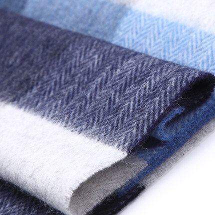 BSCI Audit Woven Long Classic Plaid Elegant Winter Warm 100% Wool Scarf