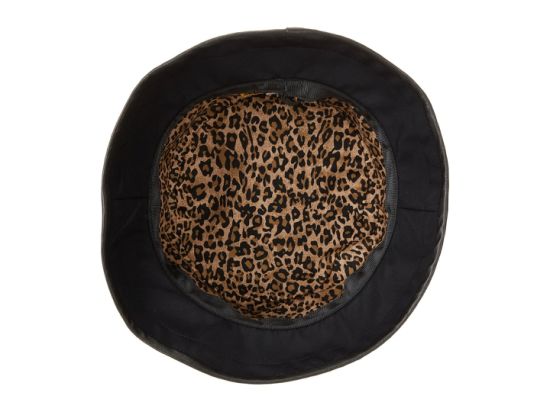 Sedex Audit Polyester Waterproof Bucket Black Hat with Leather Trim