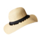 Paper Women Straw Hat with Embroidered Word Detailing Adorns Brim